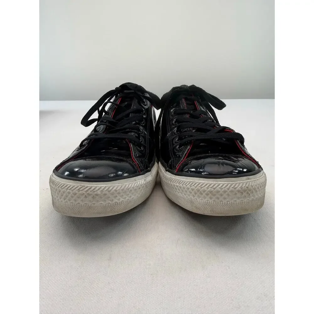 Converse All Star Vintage Y2K Black Patent Crinkle Leather Sneakers Men’s 11 Low